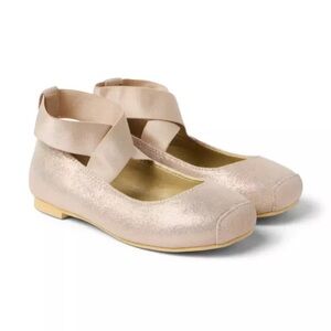 Janie and Jack Pink Suede Shimmer Ballet Flat. New without tags. Size 6